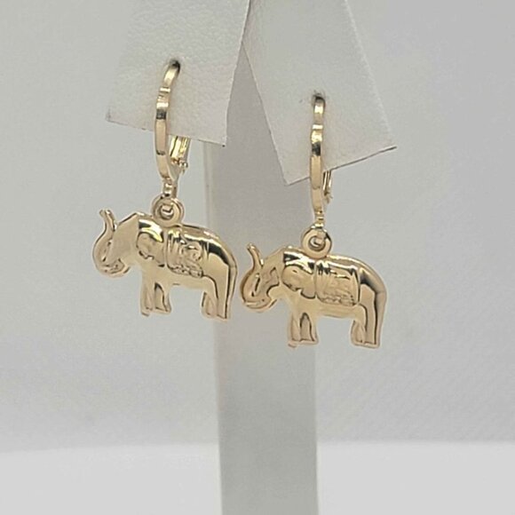 Brand New Brazilian 18k Gold Filled Elephants Earrings - Picture 1 of 5